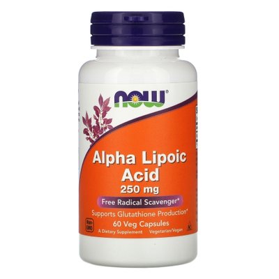 Альфа-ліпоєва кислота NOW Alpha Lipoic Acid 250 mg, 60 капс. 122729 фото
