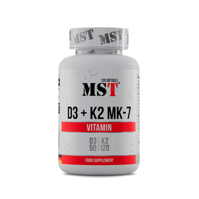 Вітаміни MST Vitamins D3 + K2 MK7, 120 капс. 124627 фото