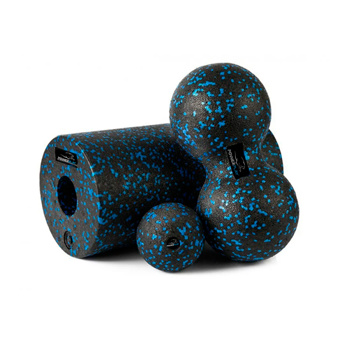 PowerPlay Набор для йоги PP 4008 EPP Foam Roller Set (роллер + 2 массажных мяча), черно-синий 124413 фото