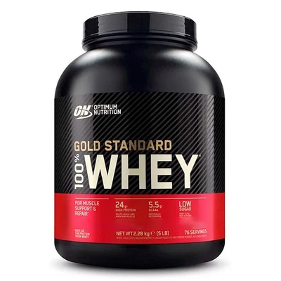 Протеїн сироватковий Optimum Nutrition (EU) 100% Whey Gold Standard, 2280 г. (Білий шоколад - малина) 04890 фото