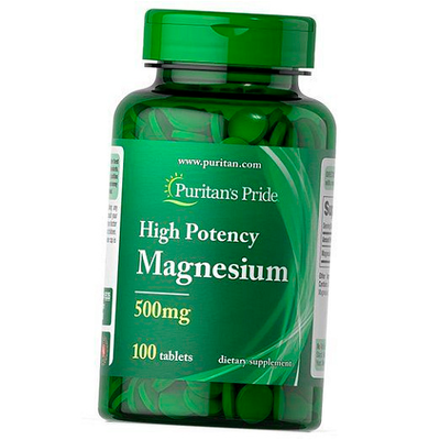 Puritans Pride Magnesium 500 mg, 100 таб. 123574 фото