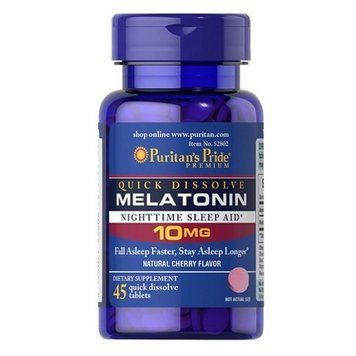 Мелатонин Puritan`s Pride Quick Dissolve Melatonin 10mg, 45 таб. 122613 фото