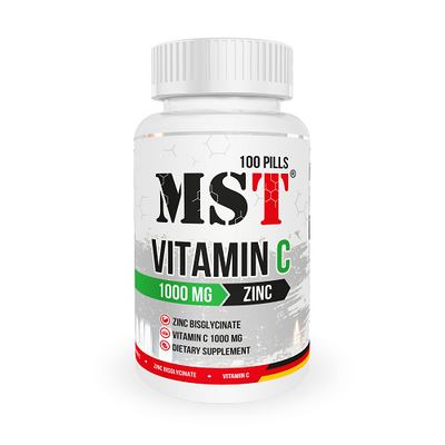 Вітамін С MST Vitamin C1000 + Zinc Chelate, 100 таб. 123324 фото
