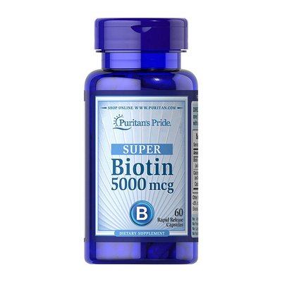 Вітамін В Puritan's Pride Biotin 5000 mcg, 60 капс. 122295 фото