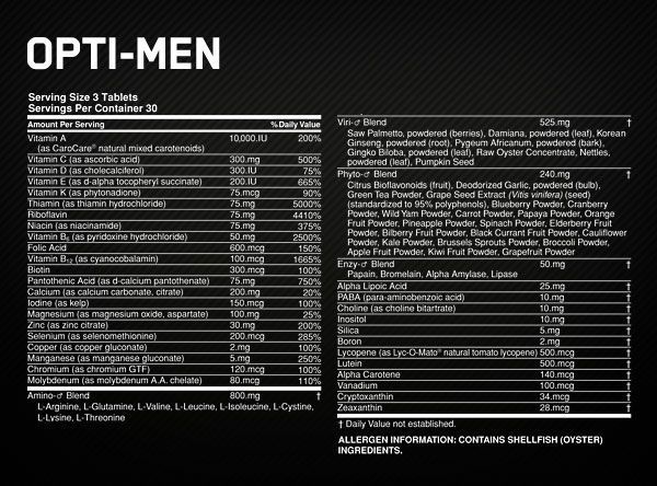 Вітаміни для чоловіків Optimum Nutrition (EU) Opti-Men, 180 таб. 123845 фото Вітаміни для чоловіків Optimum Nutrition (EU) Opti-Men, 180 таб. 123845 фото