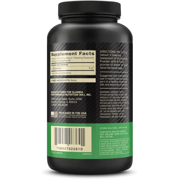 Глютамін Optimum Nutrition Glutamine Powder, 300 г. 121788 фото