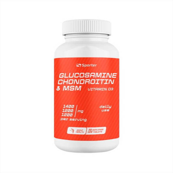 Добавка для суглобів Sporter Glucosamine Chondritin MSM + Boswellia, 120 табл. 124424 фото