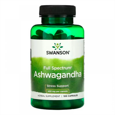 Ашваганда Swanson Full Spectrum Ashwagandha 450 мг, 100 капс. 124428 фото