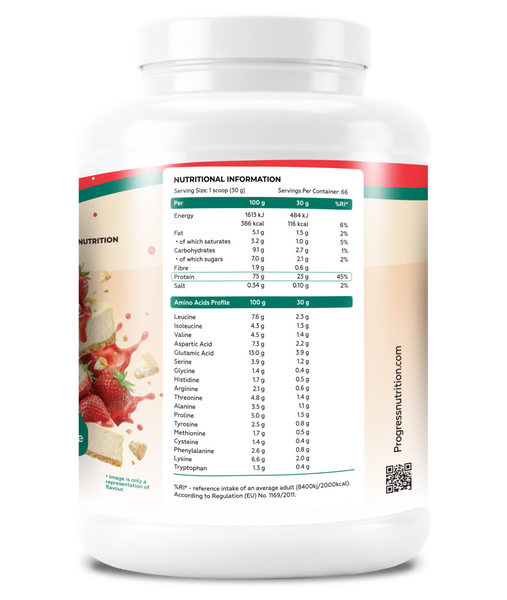 Сироватковий протеїн Progress Nutrition Whey Protein 2000 г. (Полуничний чізкейк) 12429722 фото