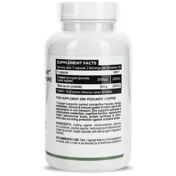 Цинк Progress Nutrition Zinc Picolinate 30 mg + Copper, 60 капс. 124291 фото