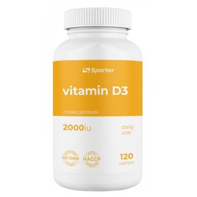 Витамин Д Sporter Vitamin D3 2000 ME, 120 таб. 123186 фото