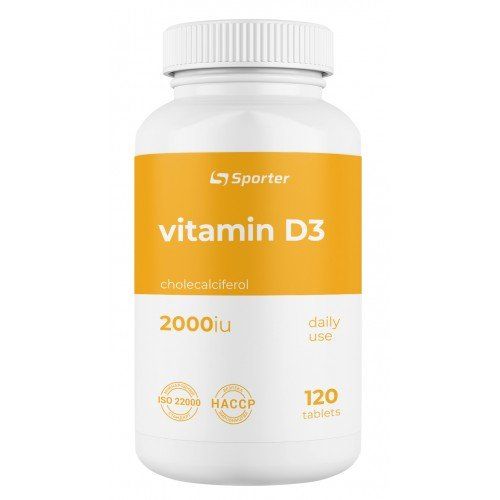 Вітамін Д Sporter Vitamin D3 2000 ME, 120 таб. 123186 фото