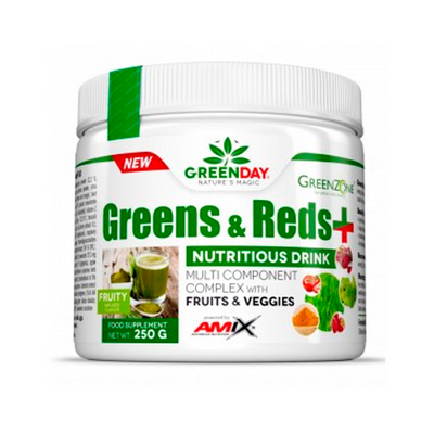 Мультивітаміни Amix GreenDay Greens & Reds, 250 г. 05424 фото