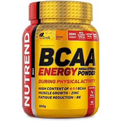 Амінокислоти Nutrend BCAA Energy Mega Strong Powder, 500 г. (Апельсин) 03231 фото