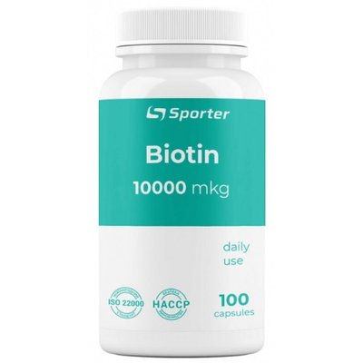 Біотин Sporter Biotin 10000, 100 капс. 123431 фото
