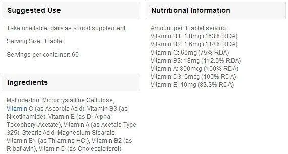 Мультивітаміни MyProtein Daily Vitamins, 180 таб. 100730 фото