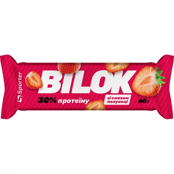 Батончик Sporter Protein Bar Bilok 60 г. (Клубника) 12429653  фото