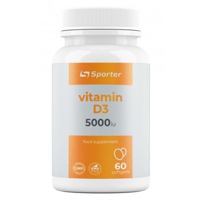 Вітамін Д Sporter Vitamin D3 5000 ME, 60 капс. 123292 фото