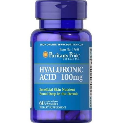 Puritan`s Pride Hyaluronic Acid 100 mg, 60 капс. 121655 фото