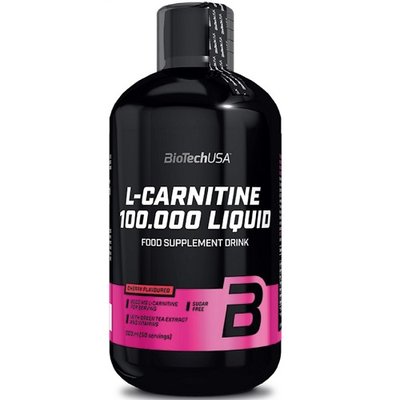Карнітин BiotechUSA L-carnitine 100.000 Liquid, 500 мл. (Вишня) 00042 фото