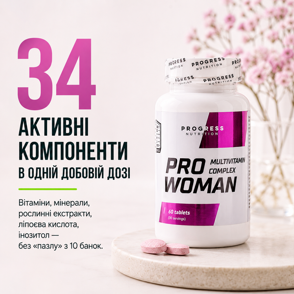 Вітаміни для жінок Progress Nutrition Pro Woman, 60 таб. 122476 фото
