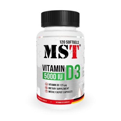 Витамин Д MST Vitamin D3 5000UI, 120 капс. 123749 фото
