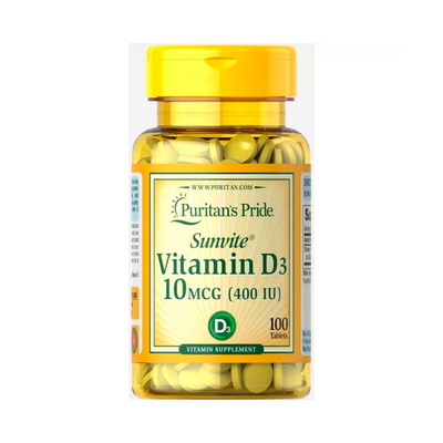 Вітамін Д Puritan's Pride Vitamin D3 400 IU, 100 табл. 124577 фото