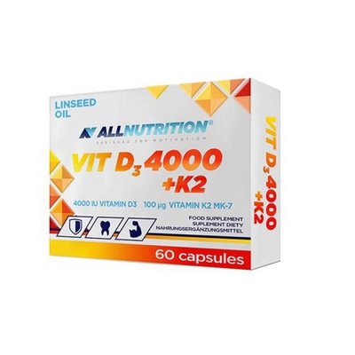 Вітамін Д All Nutrition Vit D3 4000 + K2, 60 капс. 123855 фото