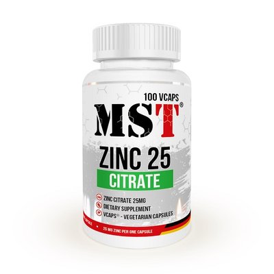 Цинк MST Zinc Citrate, 100 капс. 122916 фото