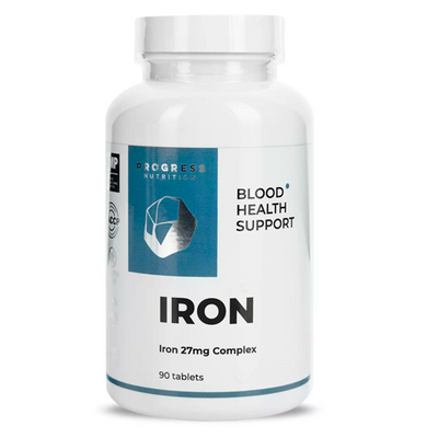 Залізо Progress Nutrition Iron 27 mg Complex + Zink 25mg + B6,B9,B12, 90 таб. 124287 фото