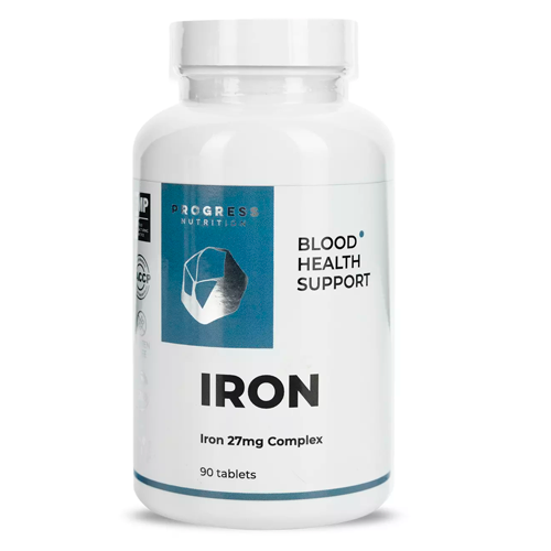 Железо Progress Nutrition Iron 27 mg Complex + Zink 25mg + B6,B9,B12, 90 таб. 124287 фото