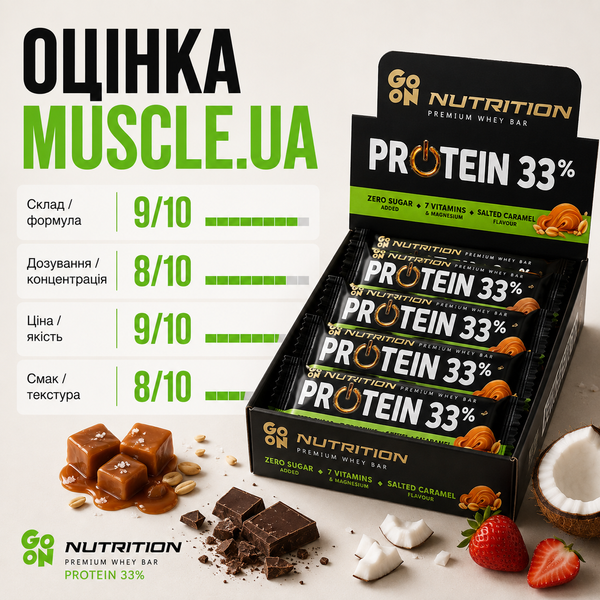 Протеиновый батончик GO ON Protein Bar 33%, 50 г. 02914 фото