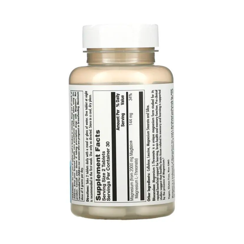 Think Kal Магній KAL Think Magnesium L-Threonate, 2000 mg, 60 каплет купити в ...