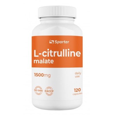 Цитруллин Sporter L-Citrulline malate 1500mg, 120 капс. 123183 фото