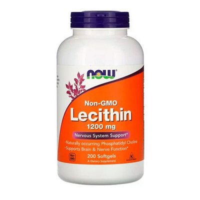 Лецитин NOW Lecithin Sunflower 1200 mg, 200 капс. 123239 фото
