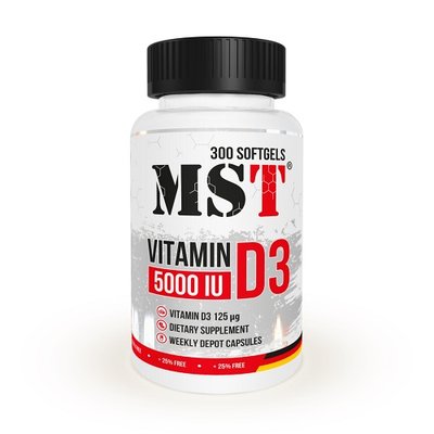 Вітамін Д MST Vitamin D3 5000IU, 300 капс. 122917 фото