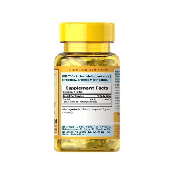 Вітаміни Е Puritan's Pride Vitamin E-400 IU, 100 софтгель 124341 фото