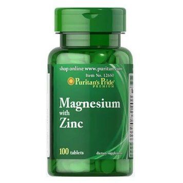Магній Puritan's Pride Magnesium with Zinc, 100 таб. 122583 фото
