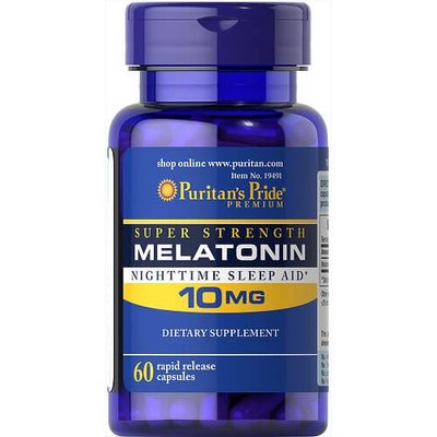 Puritan's Pride Melatonin 10 mg, 60 капс. 122078 фото