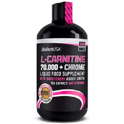 Карнітин BiotechUSA L-carnitine 70.000 mg + Chrome Liquid, 500 мл. (Апельсин) 00197 фото