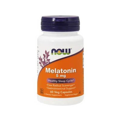 NOW Melatonin 5 mg, 60 капс. 121466 фото