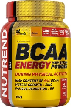 Амінокислоти Nutrend BCAA Energy Mega Strong Powder, 500 г. 03231 фото