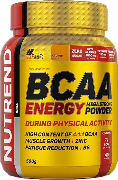 Аминокислоты Nutrend BCAA Energy Mega Strong Powder, 500 г. 03231 фото