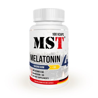 Мелатонін MST Melatonin 4mg + MGB6, 100 таб. 122845 фото