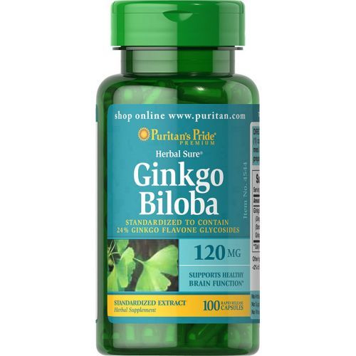 Гинкго билоба Puritan's Pride Ginkgo Biloba 120mg, 100 капс. 121297 фото