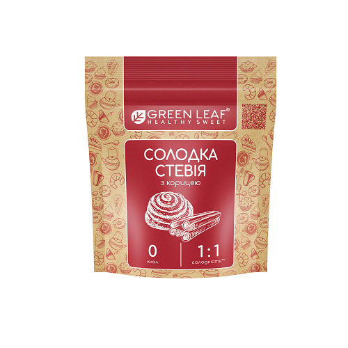 Подсластитель Green Leaf Солодка Стевія з корицею 1:1, 100 г. 123520 фото